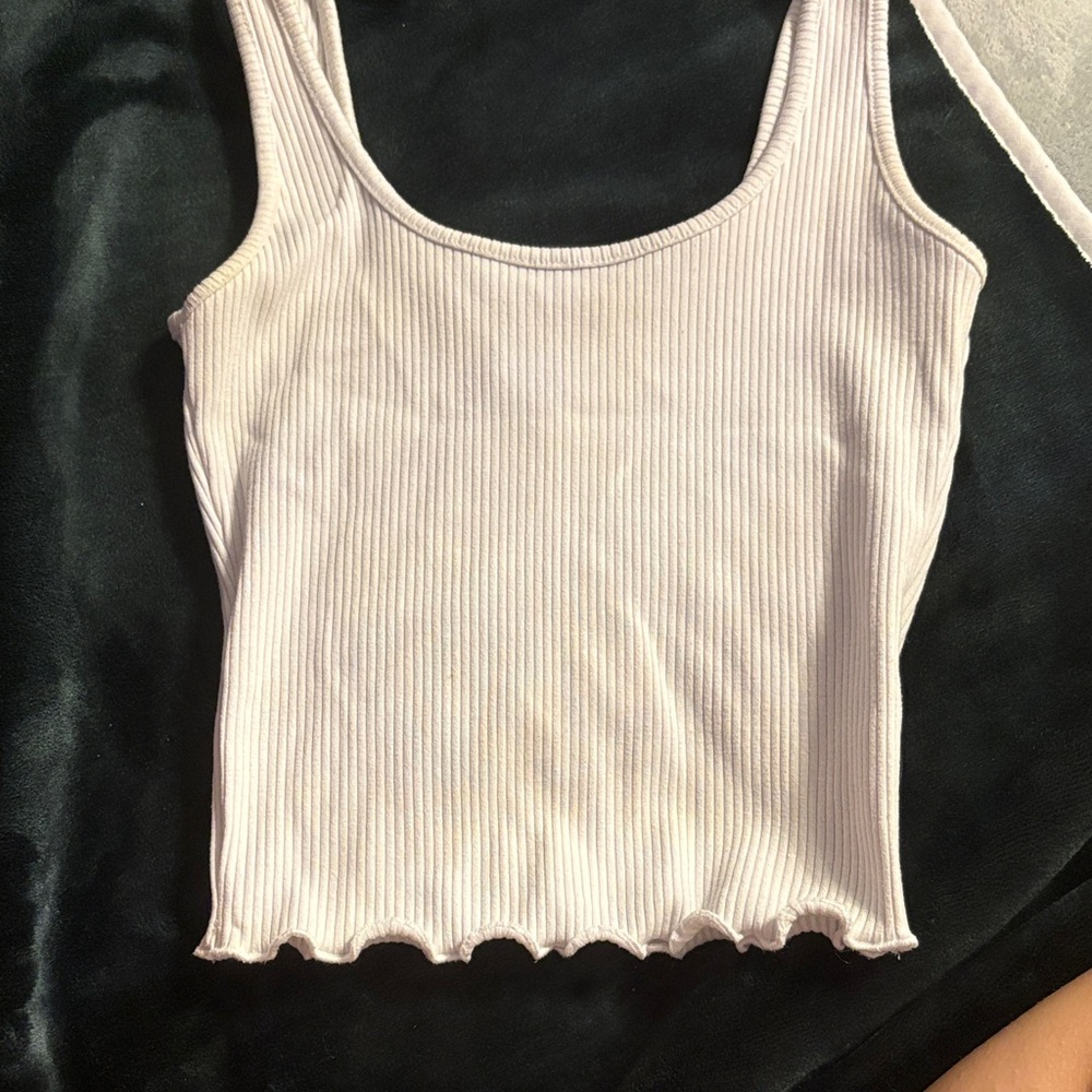 Women's Cream Ribbed Tank Top